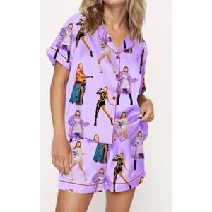 Sheshow Taylor Swift Eras Tour Miami New Outfits Satin Pajama Set For Women. S